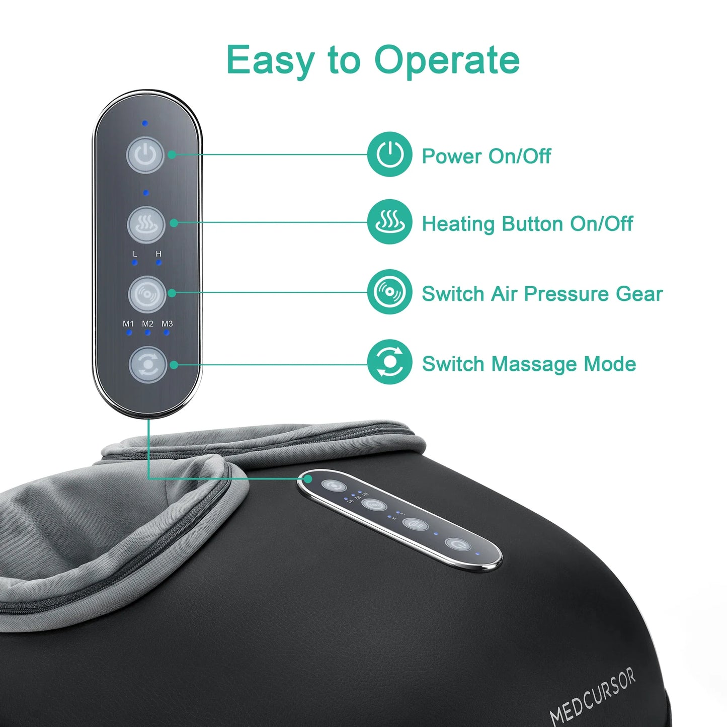 Medcursor Shiatsu Foot Massager Machine with Heat