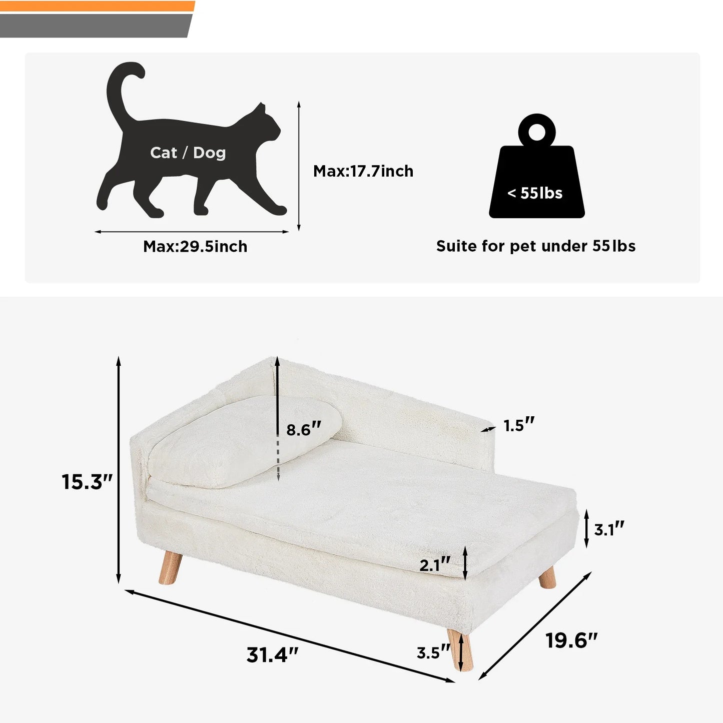 Nordic Elevated Pet Sofa Bed