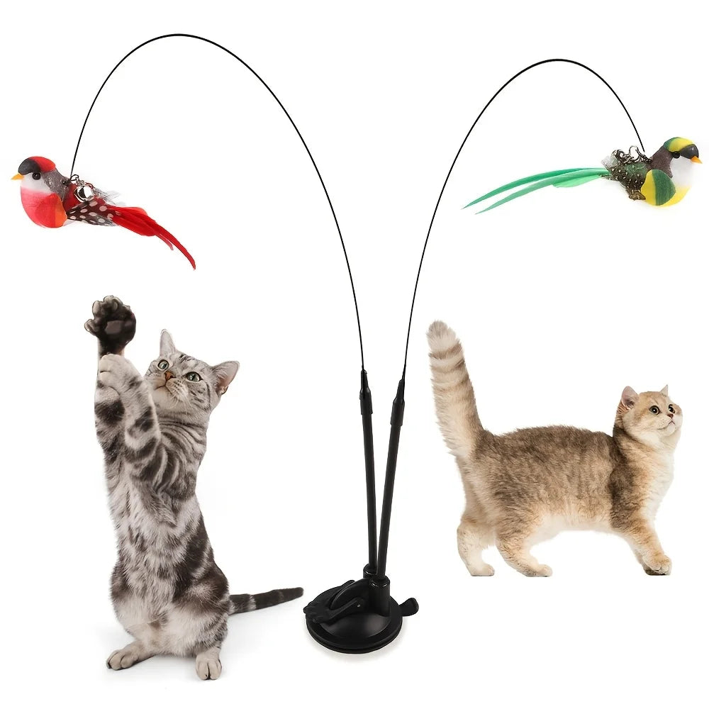 2-in-1 Cat Teasing Stick Set