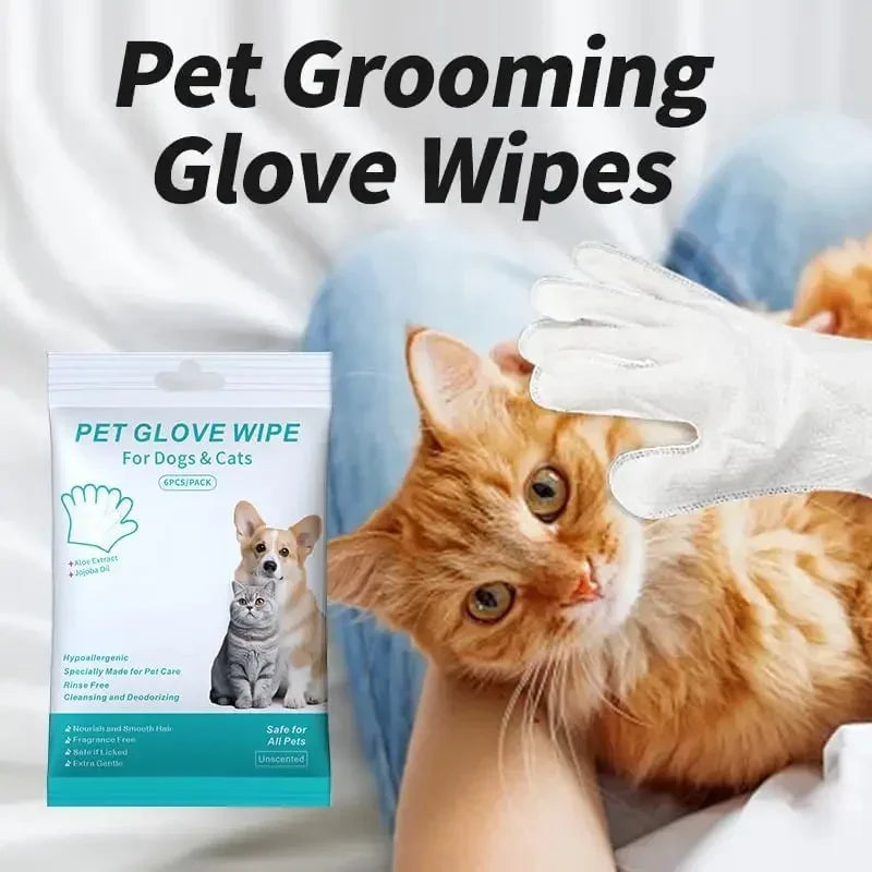 6Pcs Unscented Extra Thick Pet Cleaning Wipes