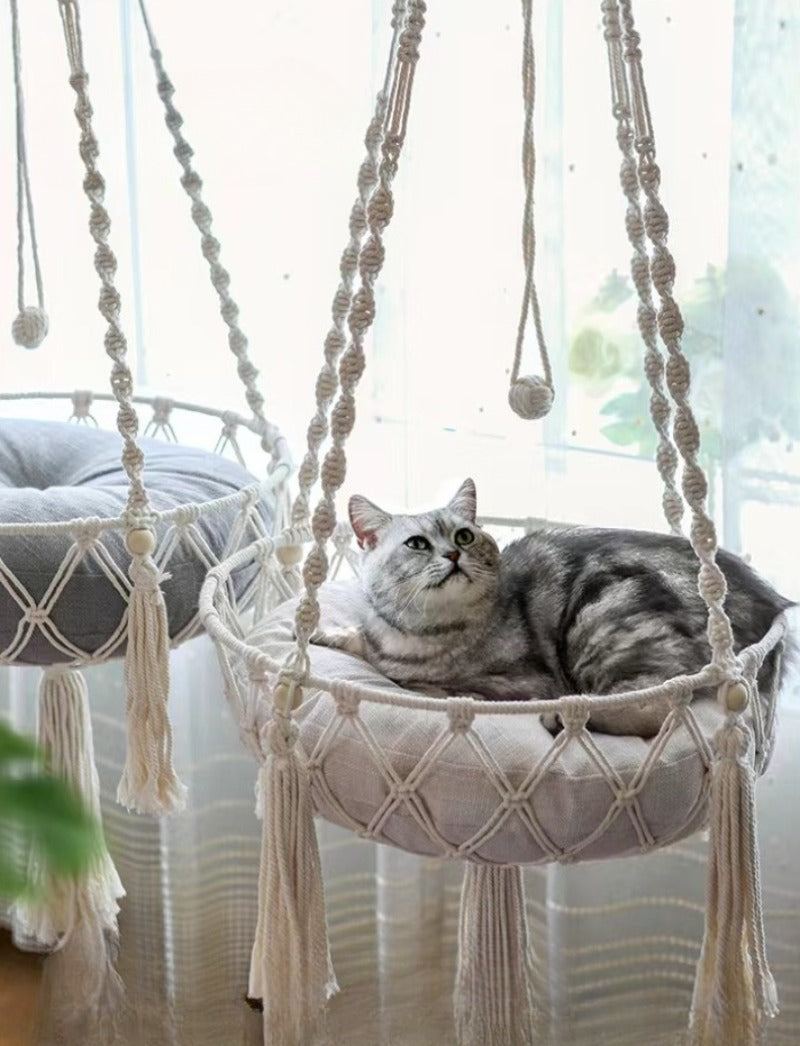 Handwoven Cat Hammock Swing
