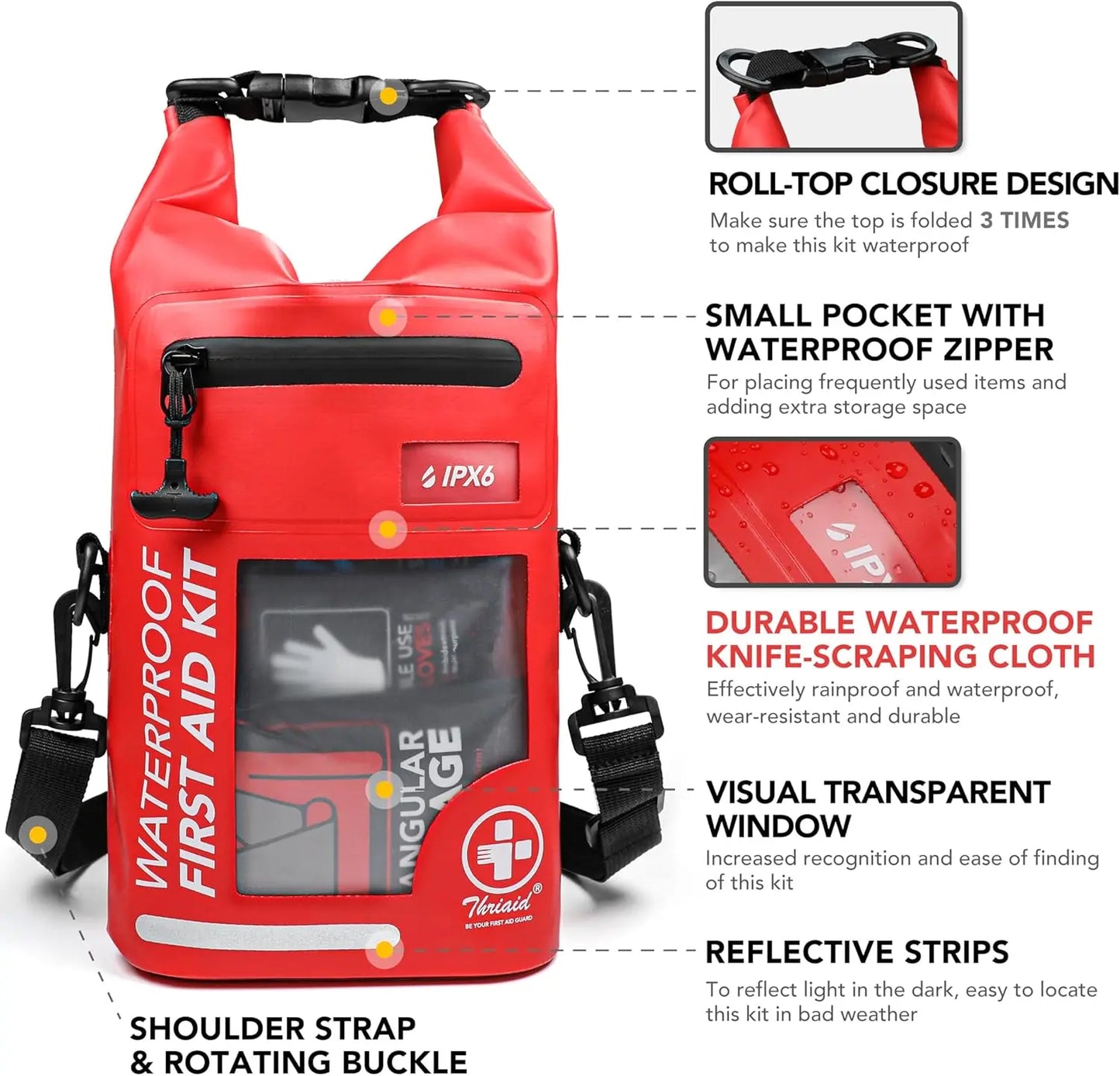 HydroGuard 250-Piece Waterproof Emergency First Aid Kit