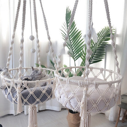 Handwoven Cat Hammock Swing