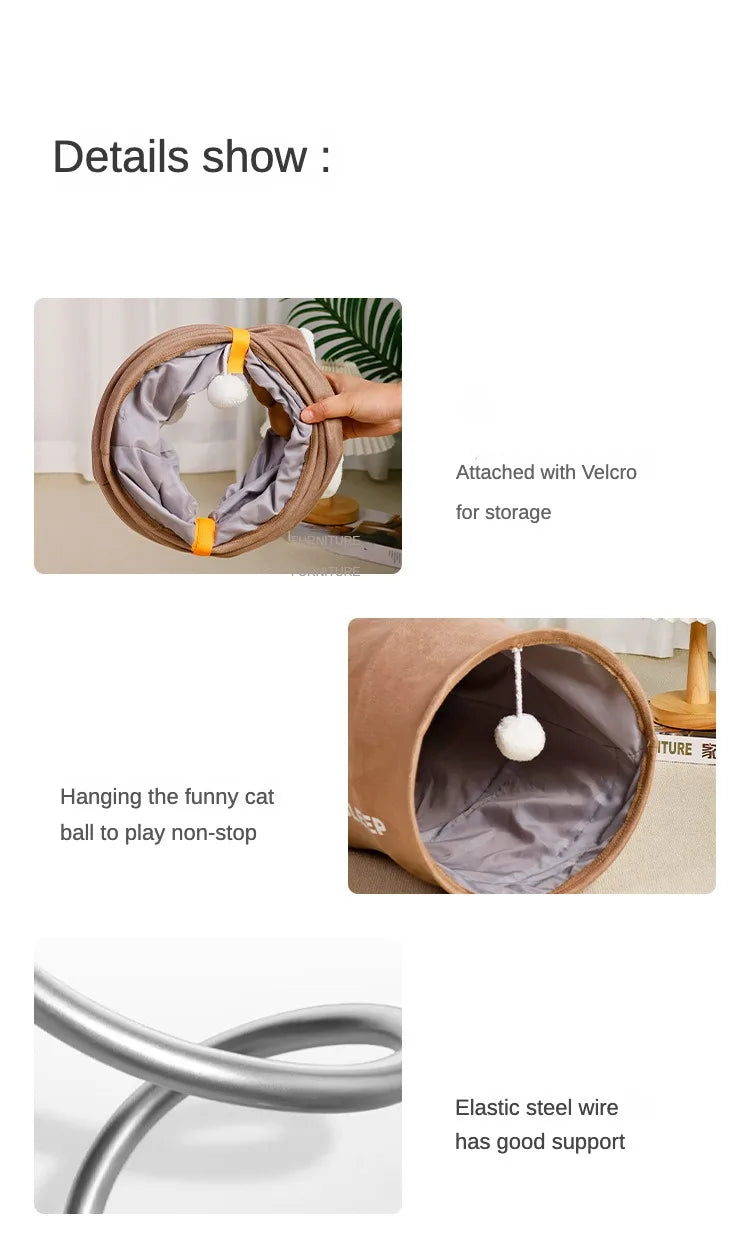WhiskerWind Foldable Cat Tunnel