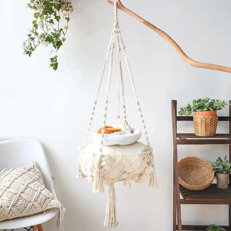 Handwoven Cat Hammock Swing