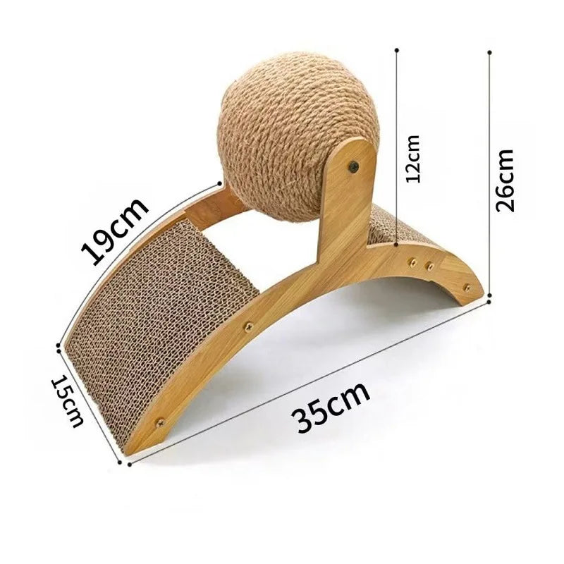 2-in-1 Wooden Cat Scratcher Ball