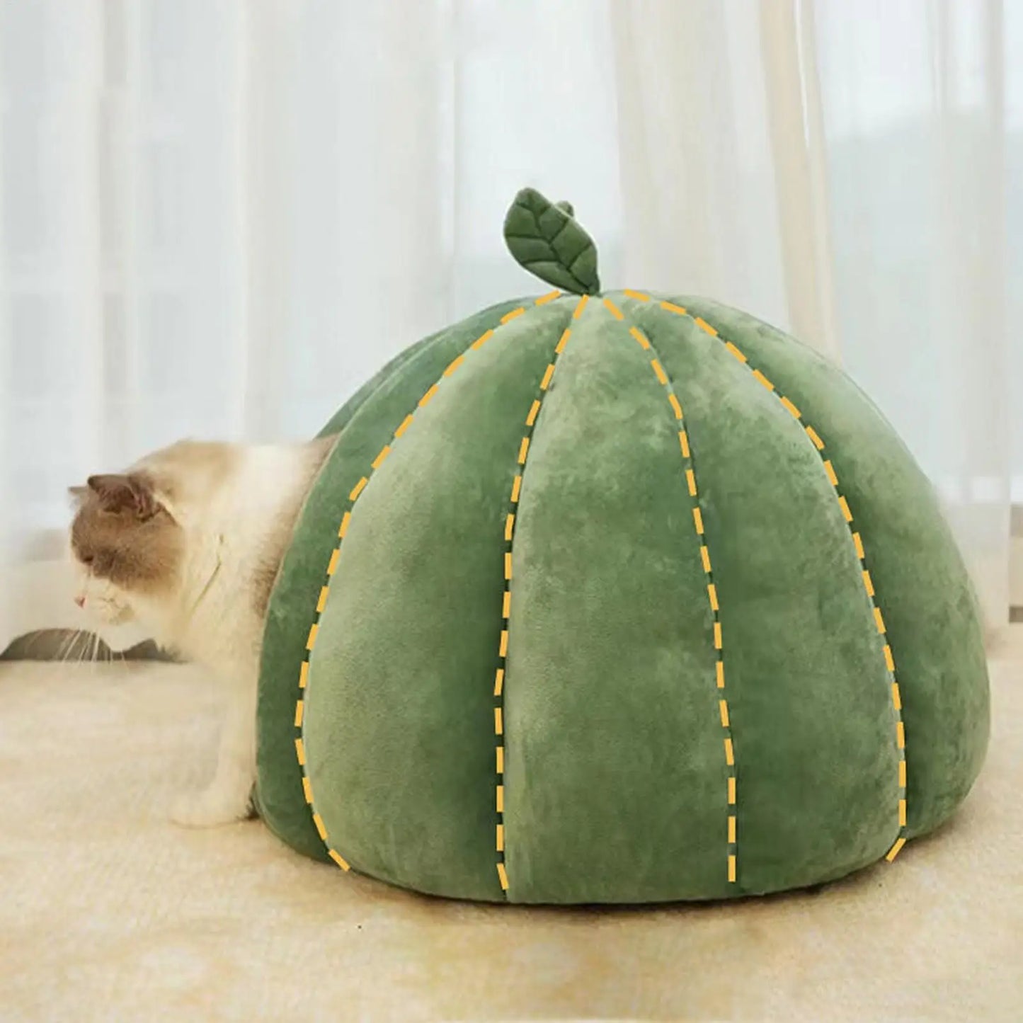 Enclosed Pumpkin Cat Bed