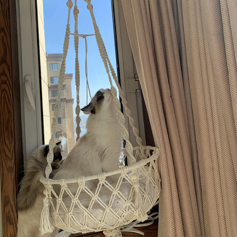 Handwoven Cat Hammock Swing
