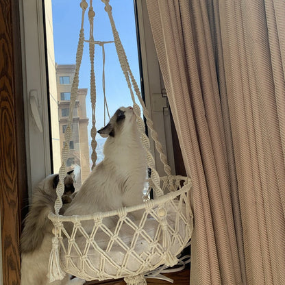 Handwoven Cat Hammock Swing