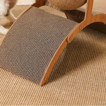 2-in-1 Wooden Cat Scratcher Ball