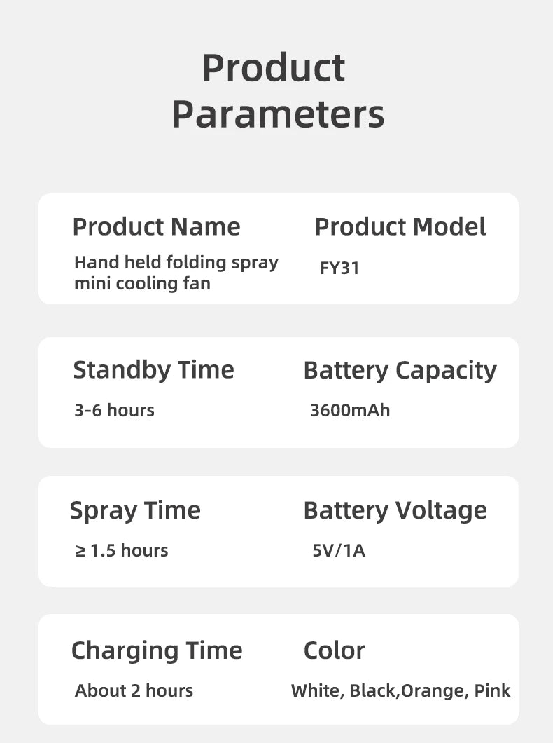 3-in-1 Portable Mist Fan