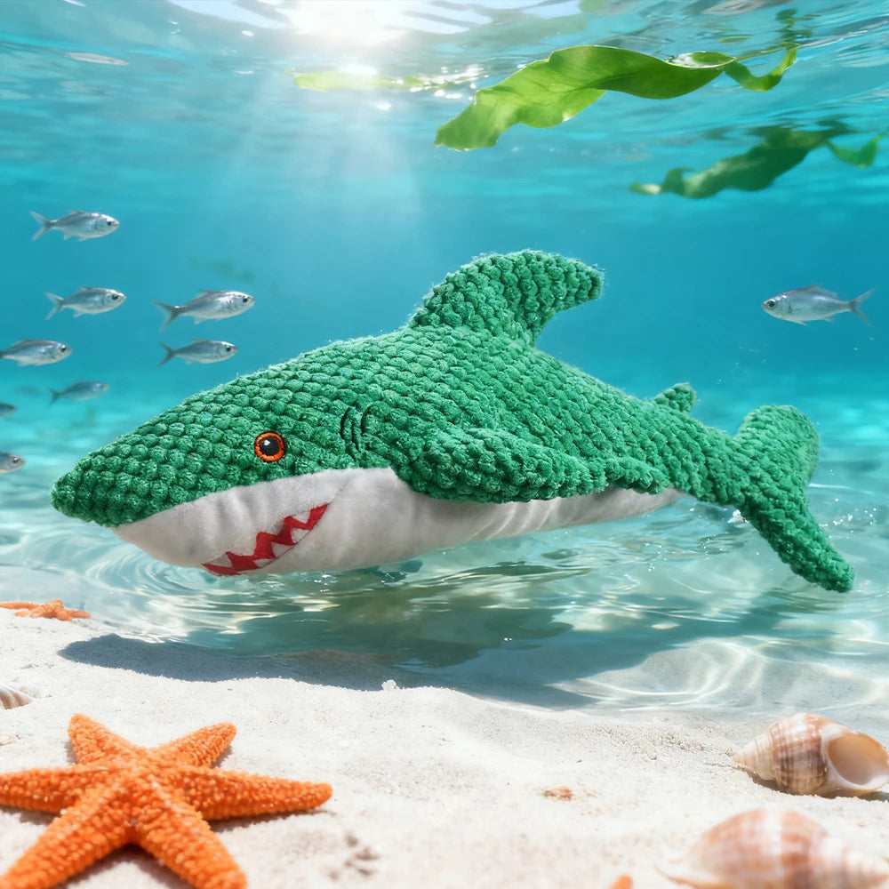 Shark-Shaped Chew-Resistant Plush Toy