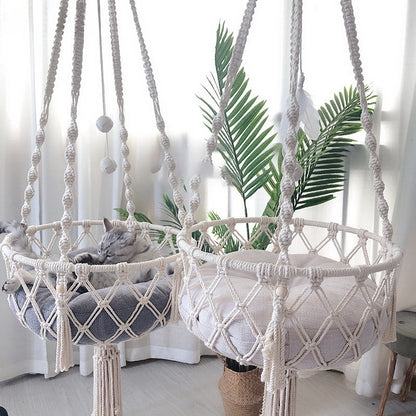 Handwoven Cat Hammock Swing