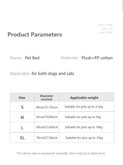 Large Plush Pet Nest 40-70cm