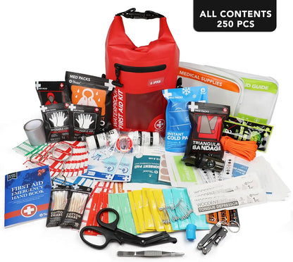 HydroGuard 250-Piece Waterproof Emergency First Aid Kit