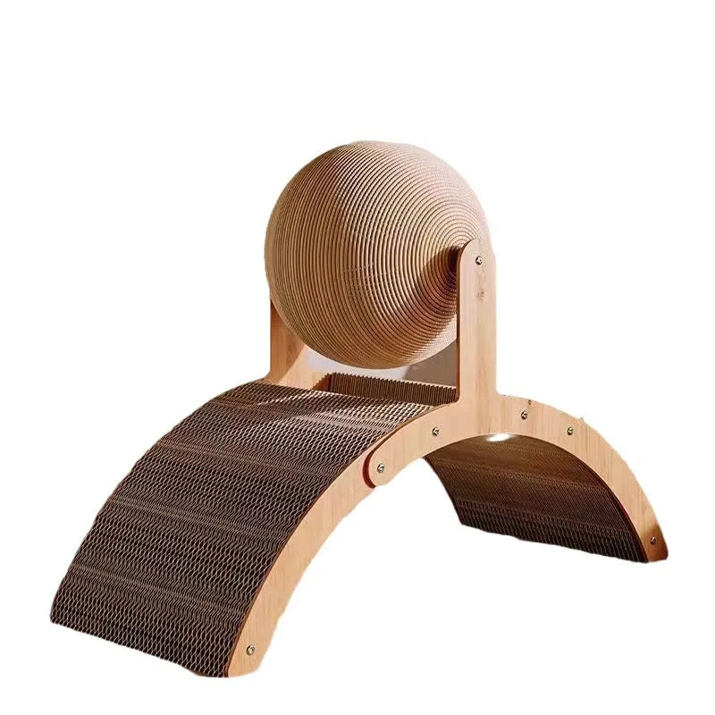 2-in-1 Wooden Cat Scratcher Ball
