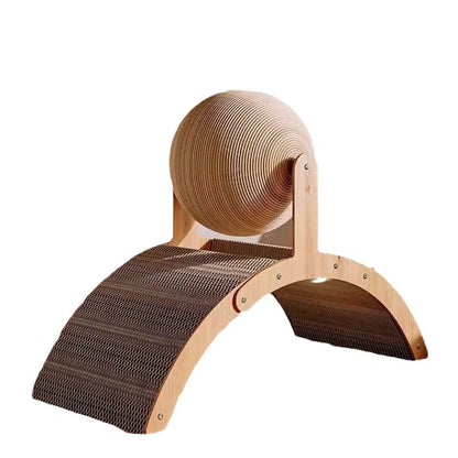 2-in-1 Wooden Cat Scratcher Ball
