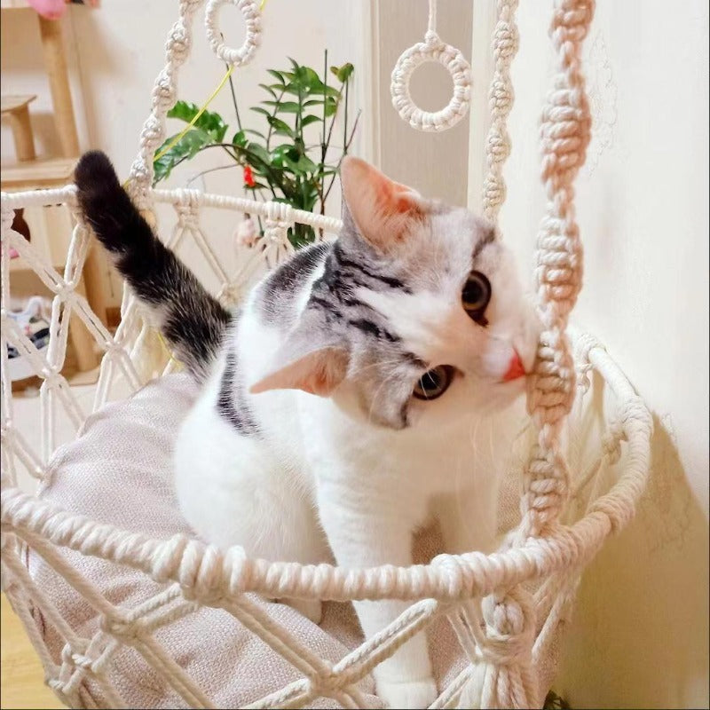 Handwoven Cat Hammock Swing