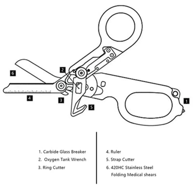 ResQBlade Tactical EMT Folding Rescue Shears