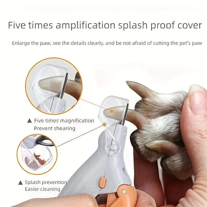 LED Light Pet Nail Clipper with Magnifying Glass