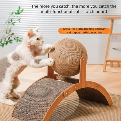 2-in-1 Wooden Cat Scratcher Ball