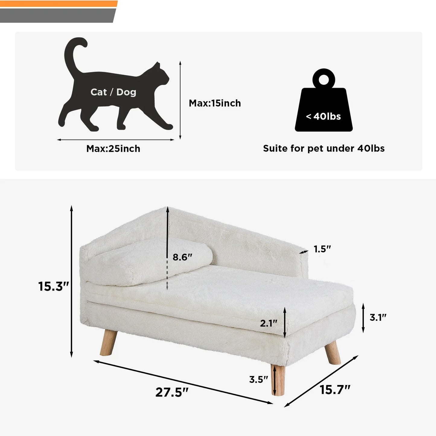 Nordic Elevated Pet Sofa Bed