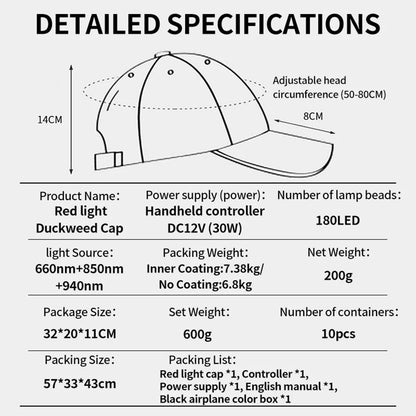 180-LED Red & Near-Infrared Light Therapy Cap