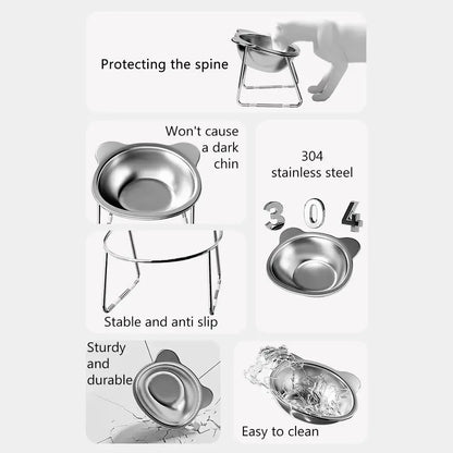 Ergo-Tilt Stainless Steel Pet Bowl