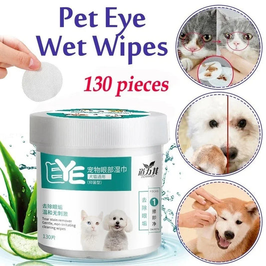 130 Pcs Pet Eye Wipes