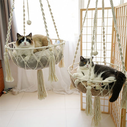 Handwoven Cat Hammock Swing